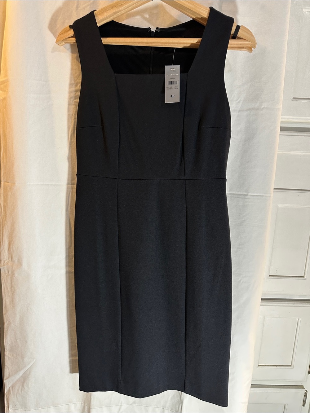 Ann Taylor Classic Black Sheath Dress - Sleek Square Neck